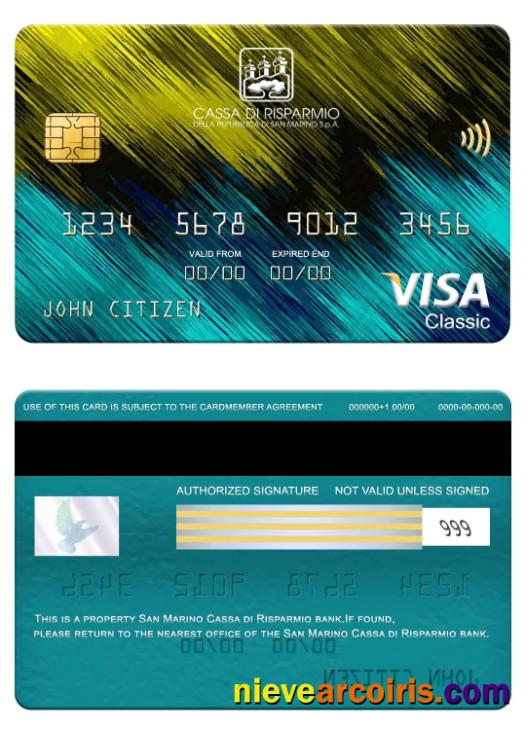 San Marino Cassa di Risparmio bank visa classic card